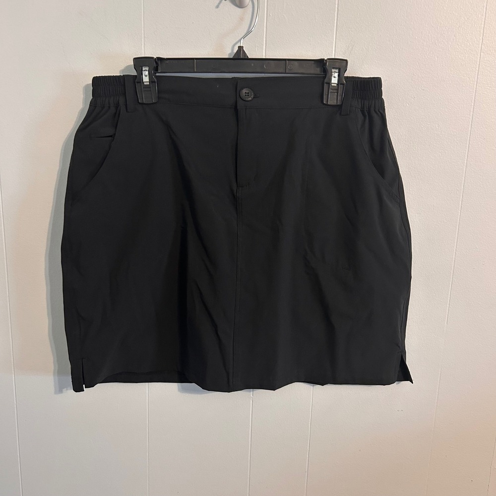 Willit Womens Black Active Golf‎ Tennis Skort Built-in Shorts Pockets Size Large